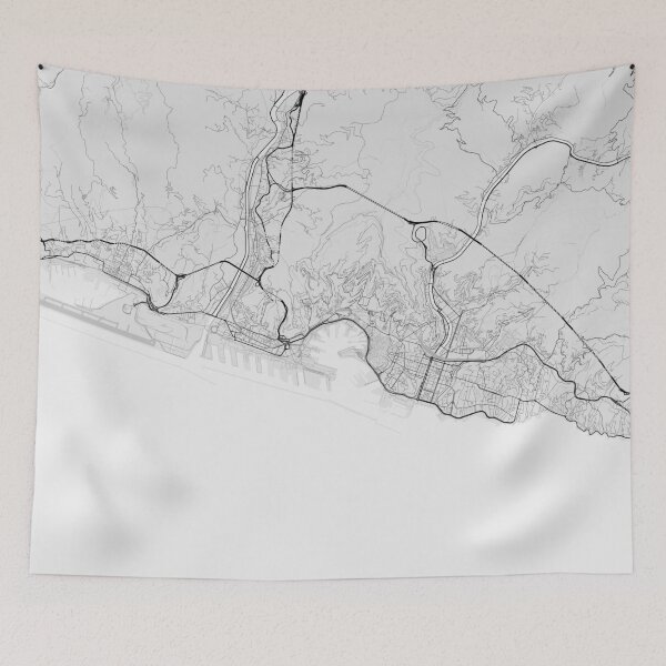Item preview, Genoa, Italy Map. (Black on white) designed and sold by Graphical-Maps.