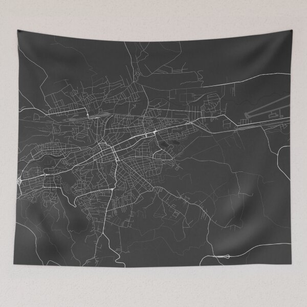 Item preview, Cluj-Napoca, Romania Map. (White on black) designed and sold by Graphical-Maps.