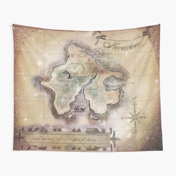 Classic Neverland Map Blanket King Size Tapestry