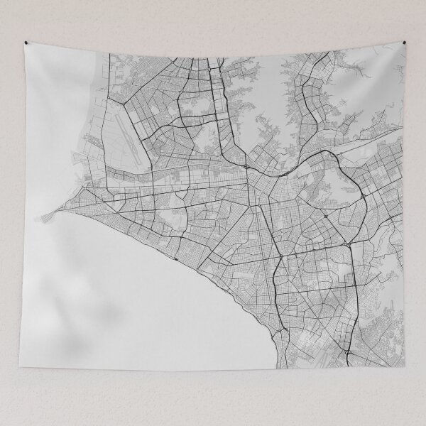Item preview, Lima, Peru Map. (Black on white) designed and sold by Graphical-Maps.