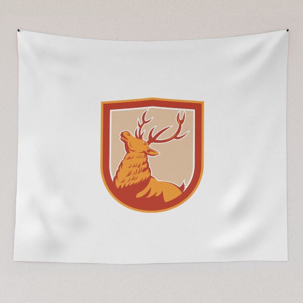 Item preview, Deer Stag Buck Head Looking Up Retro designed and sold by patrimonio.