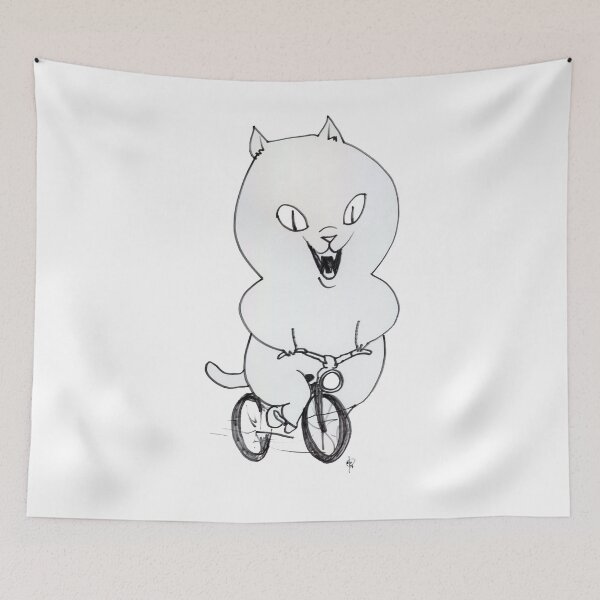 Item preview, Cat on a Bicycle - Black & White designed and sold by Dan Paul Roberts.