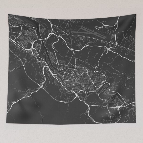 Item preview, Bilbao, Spain Map. (White on black) designed and sold by Graphical-Maps.