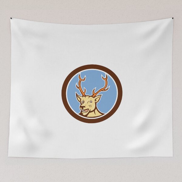 Artikelvorschau, Stag Deer Happy Head Circle Cartoon entworfen und verkauft von patrimonio.