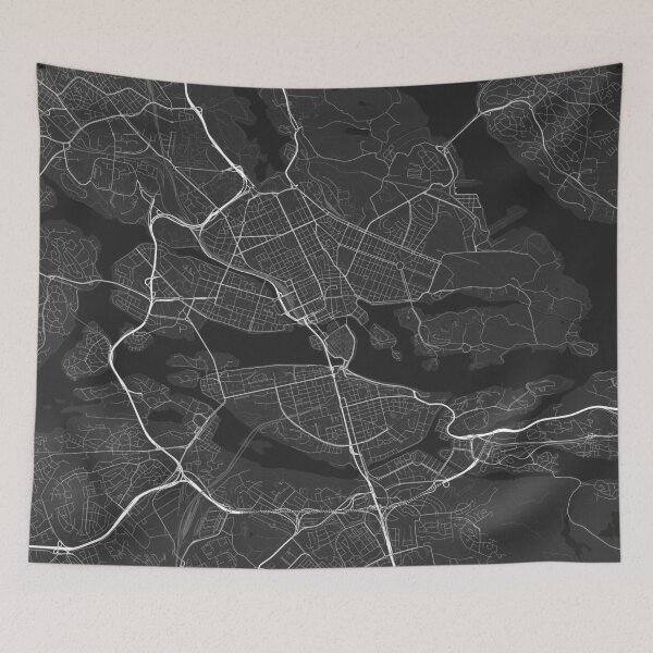 Item preview, Stockholm, Sweden Map. (White on black) designed and sold by Graphical-Maps.