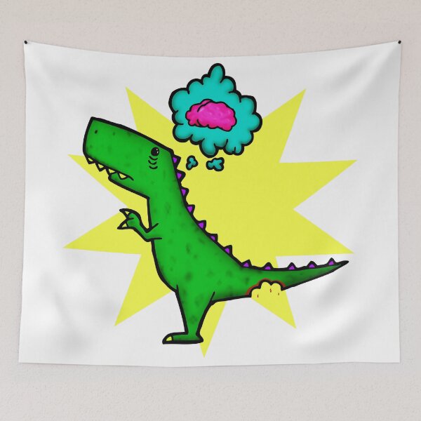 Item preview, Dino Wants Brains designed and sold by zombiemama.