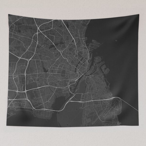 Item preview, Copenhagen, Denmark Map. (White on black) designed and sold by Graphical-Maps.
