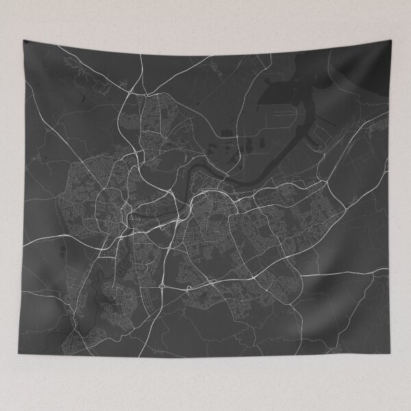 Item preview, Middlesbrough, England Map. (White on black) designed and sold by Graphical-Maps.