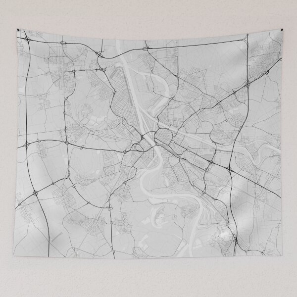 Item preview, Mannheim, Germany Map. (Black on white) designed and sold by Graphical-Maps.