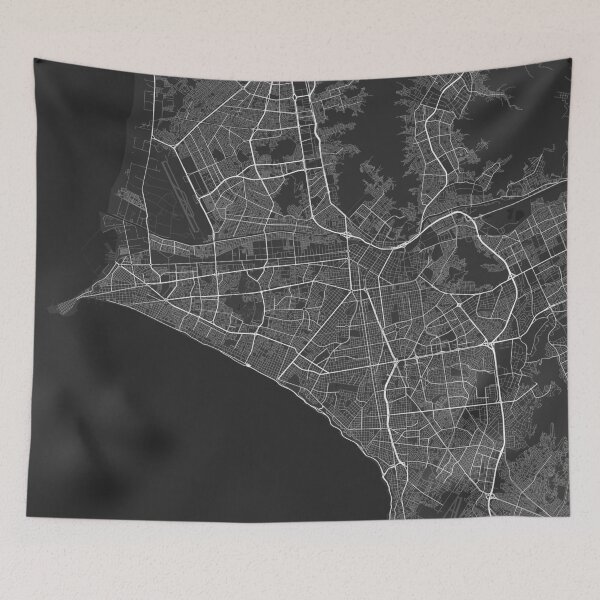 Item preview, Lima, Peru Map. (White on black) designed and sold by Graphical-Maps.