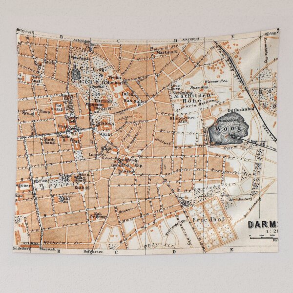 Item preview, Vintage Map of Darmstadt Germany (1905)  designed and sold by BravuraMedia.