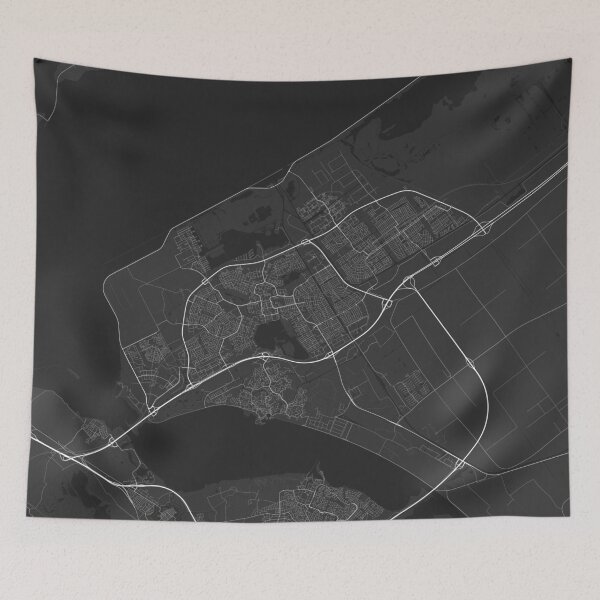 Item preview, Almere, Netherlands Map. (White on black) designed and sold by Graphical-Maps.