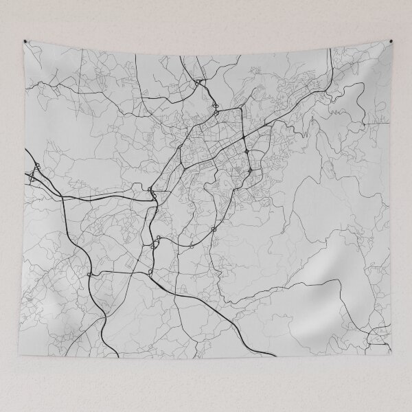 Item preview, Braga, Portugal Map. (Black on white) designed and sold by Graphical-Maps.