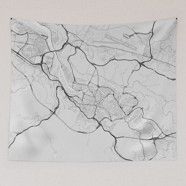 Item preview, Bilbao, Spain Map. (Black on white) designed and sold by Graphical-Maps.