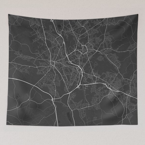 Item preview, Stoke, England Map. (White on black) designed and sold by Graphical-Maps.