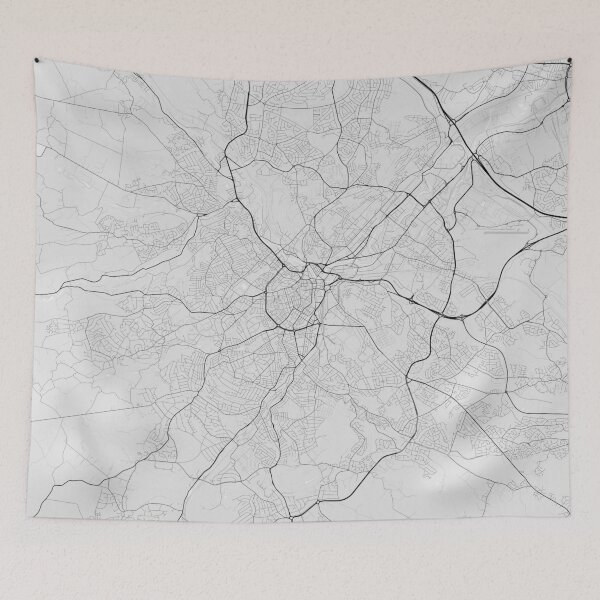 Artikelvorschau, Nottingham, England Map. (Black on white) entworfen und verkauft von Graphical-Maps.