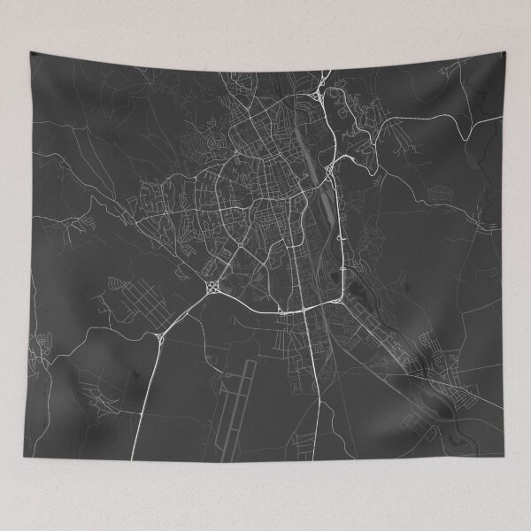 Item preview, Kosice, Slovakia Map. (White on black) designed and sold by Graphical-Maps.