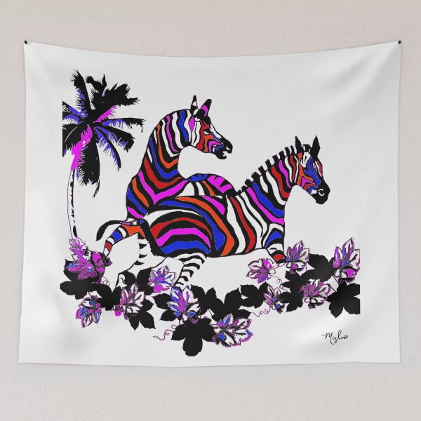 Item preview,  Zebra Rainbow At Play designed and sold by Overthetopsm.