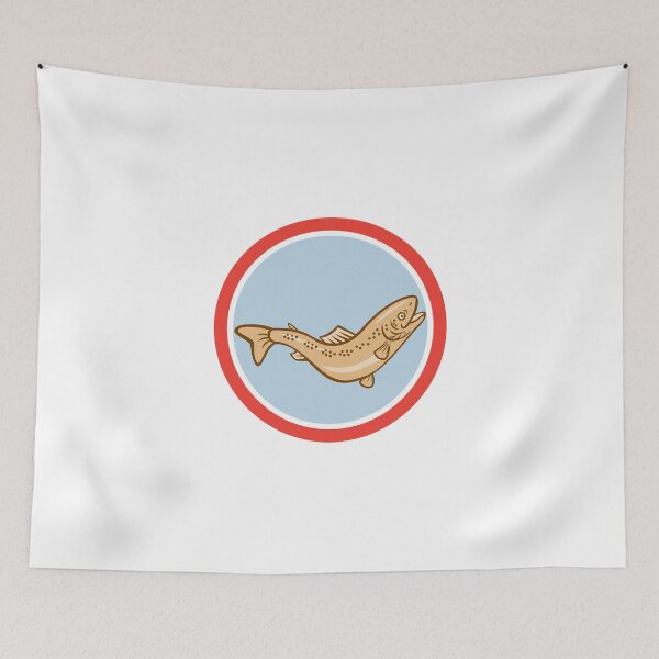 Item preview, Trout Rainbow Jumping Circle Cartoon designed and sold by patrimonio.