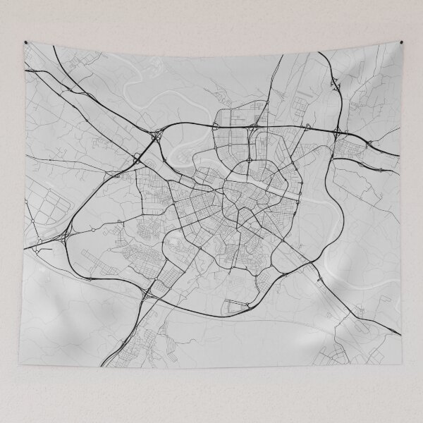 Item preview, Zaragoza, Spain Map. (Black on white) designed and sold by Graphical-Maps.