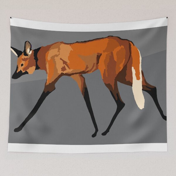 Item preview, Maned wolf with gray background designed and sold by stellarmule.