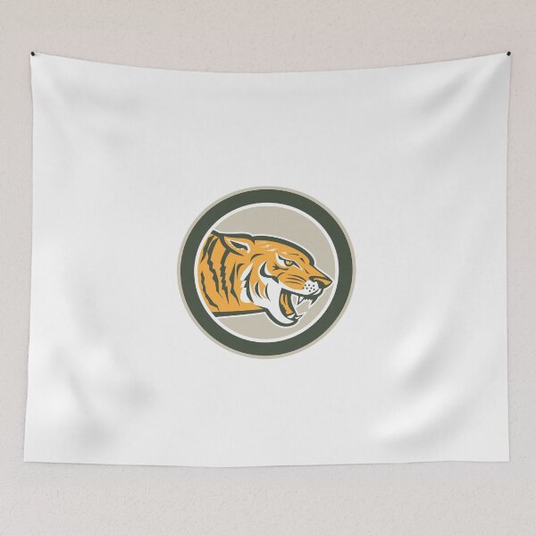 Item preview, Angry Tiger Head Growling Side Circle Retro designed and sold by patrimonio.