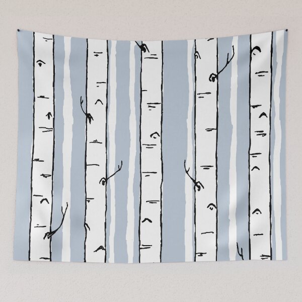 Item preview, winter birch stripe designed and sold by doodleandhoob.