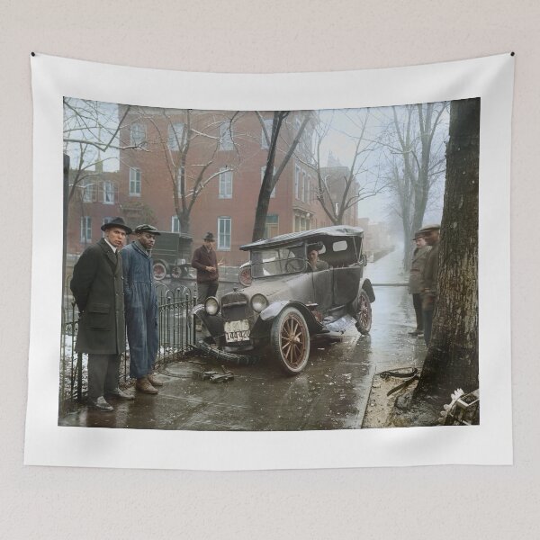 Item preview, Auto Wreck in Washington DC, 1921. Colorized designed and sold by Sanna Dullaway.