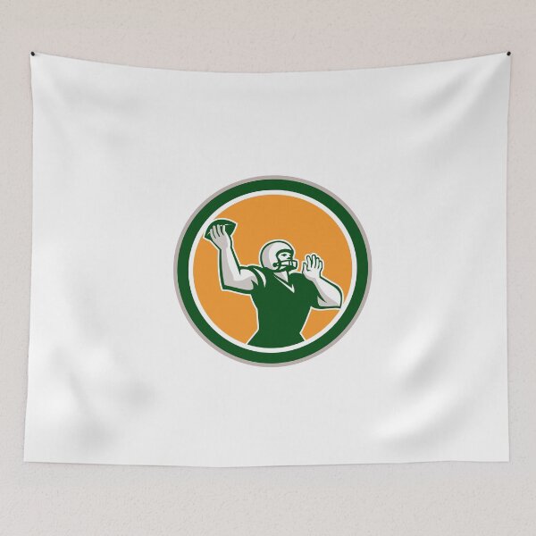 Item preview, American Football QB Throwing Circle Retro designed and sold by patrimonio.