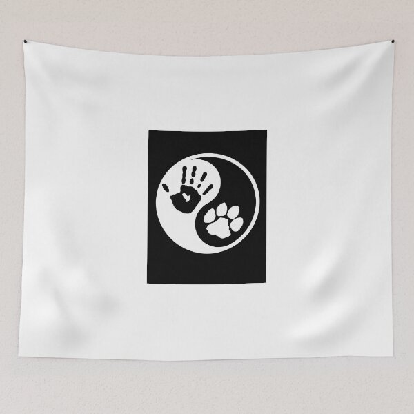Item preview, Dog  Human Ying Yang Paw Print Adopt Pet Shirt Stickers Smart Phone Cases Posters Cards designed and sold by 8675309.