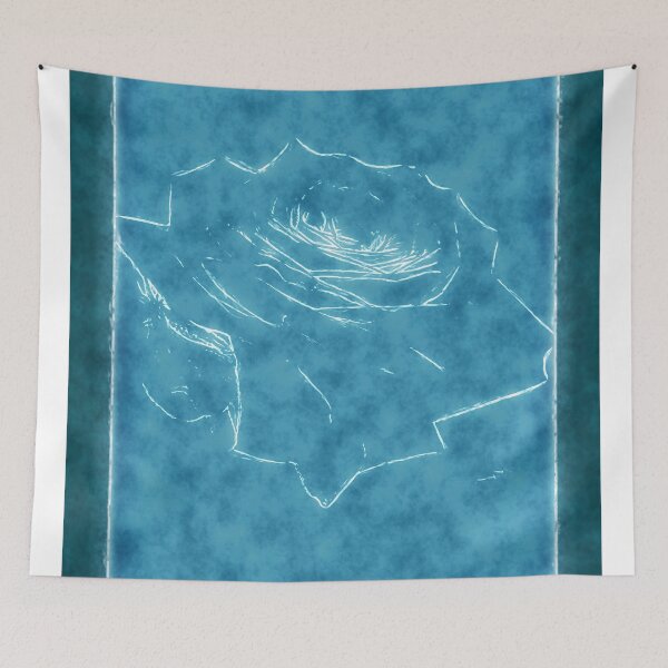 Item preview, Pink Roses in Anzures 3 Outlined Blue designed and sold by TravelPhotoArt.