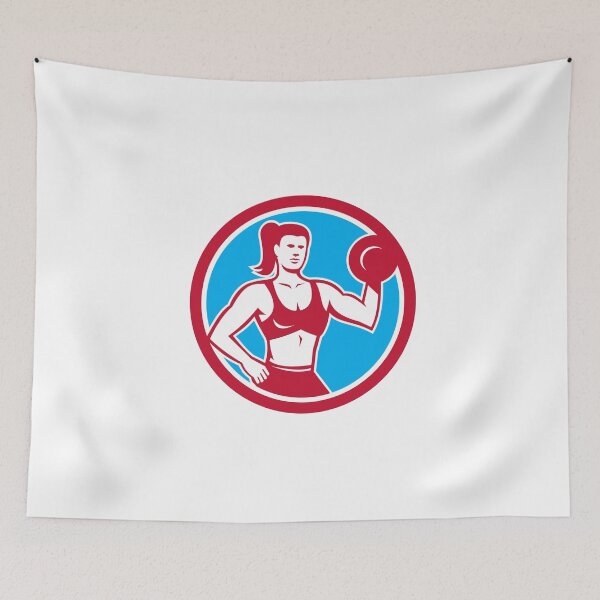 Item preview, Personal Trainer Female Lifting Dumbbell Circle designed and sold by patrimonio.