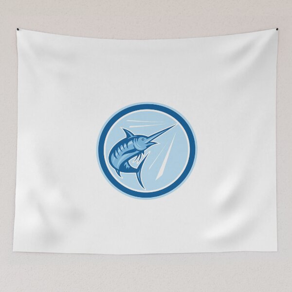 Item preview, Blue Marlin Fish Jumping Circle Cartoon designed and sold by patrimonio.