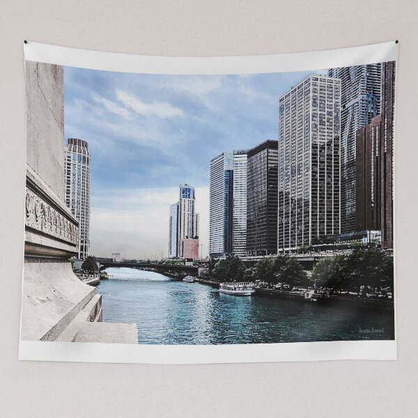 Item preview, Chicago - View From Michigan Avenue Bridge designed and sold by Susan Savad.