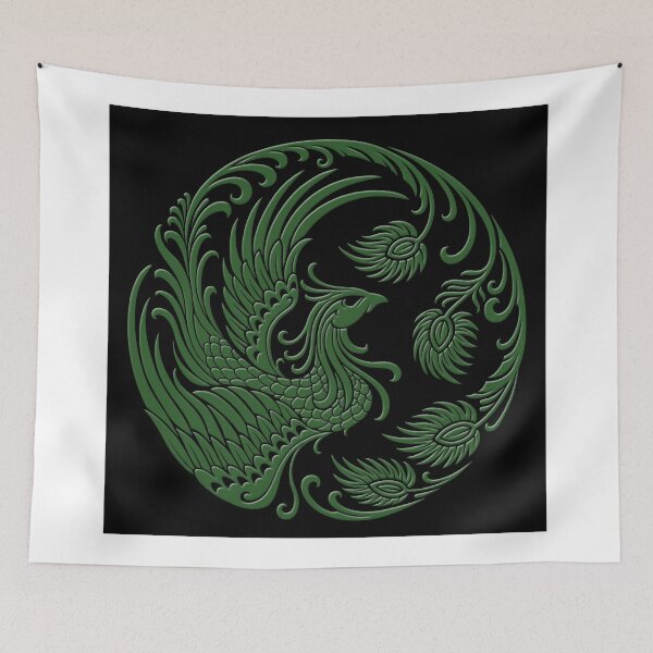 Item preview, Traditional Green and Black Chinese Phoenix Circle designed and sold by JeffBartels.