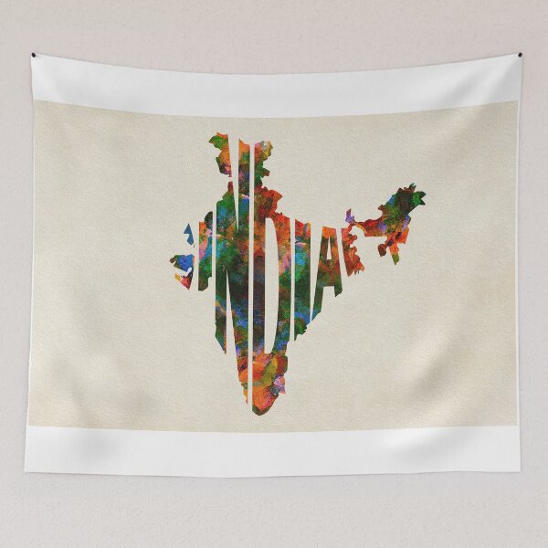 Item preview, India Typographic Watercolor Map designed and sold by A Deniz Akerman.
