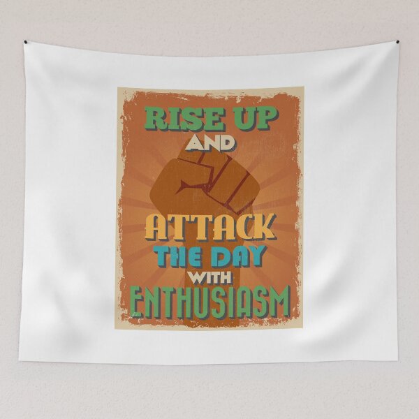 Item preview, Motivational Quote Poster. Rise Up and Attack The Day With Enthusiasm. designed and sold by sibgat.