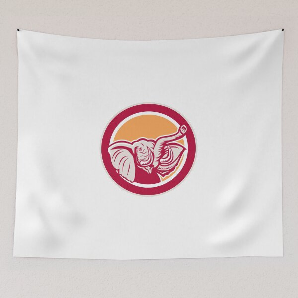 Artikelvorschau, Elephant Head Tusk Circle Retro entworfen und verkauft von patrimonio.