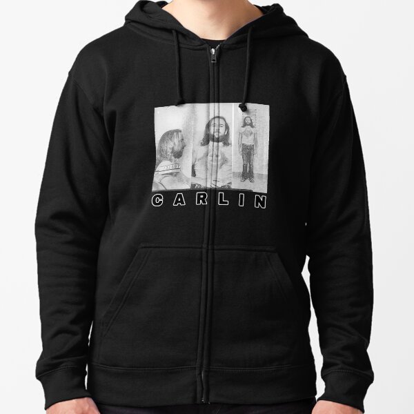 George Carlin arrest mugshot fan art Zipped Hoodie