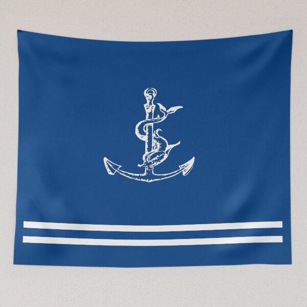 Item preview, White Anchor on Deep Blue Background designed and sold by Greenbaby.