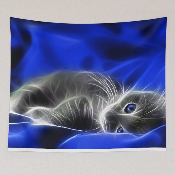 Item preview, cat blue designed and sold by autrouvetout.