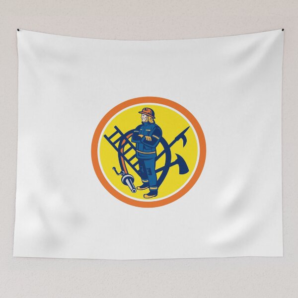 Item preview, Fireman Firefighter Fire Hose Ladder Circle designed and sold by patrimonio.