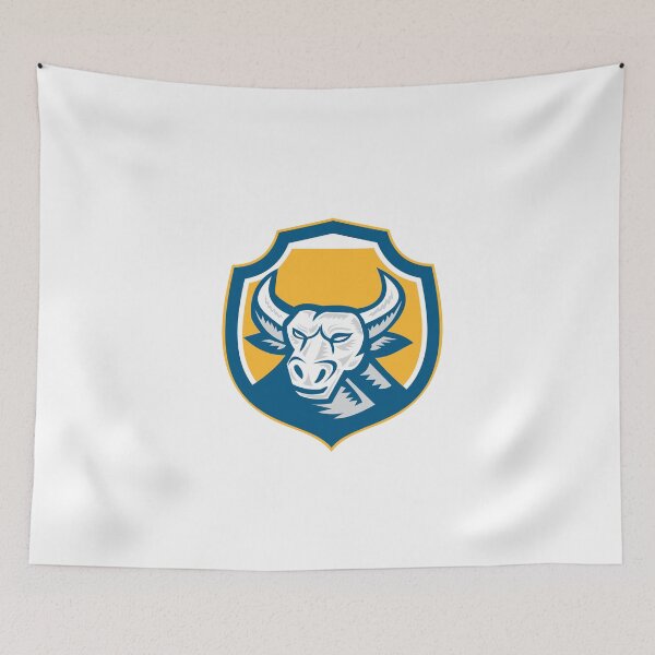 Item preview, Angry Bull Head Crest Retro Woodcut designed and sold by patrimonio.