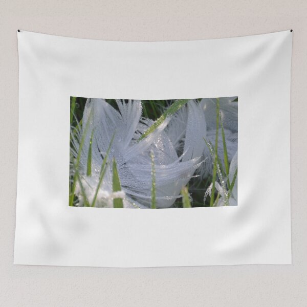 Item preview, Dew covered  Swan Feather and blades of grass make for a sparkling morn designed and sold by lynn carter.