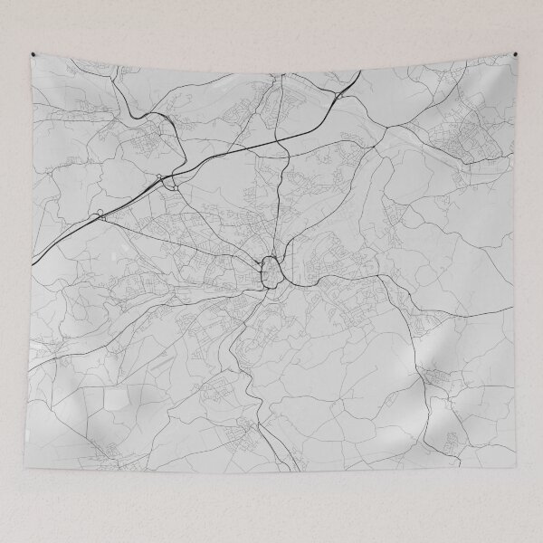 Artikelvorschau, Huddersfield, England Map. (Black on white) entworfen und verkauft von Graphical-Maps.