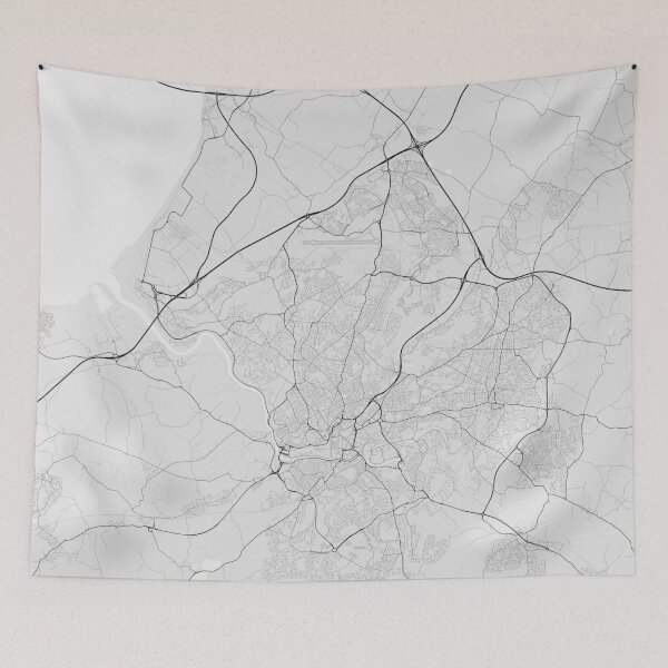 Artikelvorschau, Bristol, England Map. (Black on white) entworfen und verkauft von Graphical-Maps.
