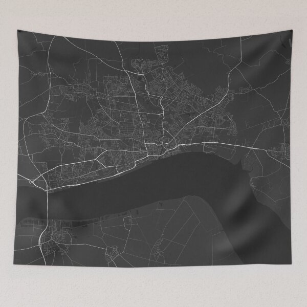 Artikelvorschau, Hull, England Map. (White on black) entworfen und verkauft von Graphical-Maps.