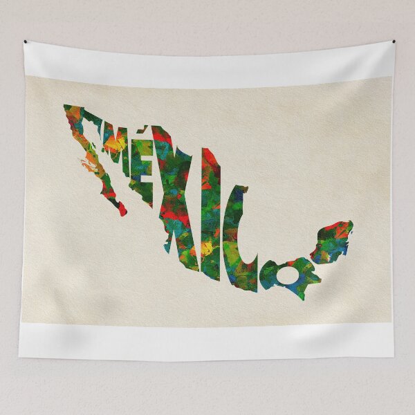Item preview, Mexico Typographic Watercolor Map designed and sold by A Deniz Akerman.