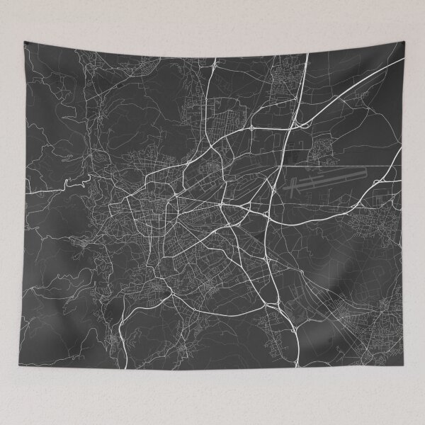 Item preview, Clermont Ferrand, France Map. (White on black) designed and sold by Graphical-Maps.