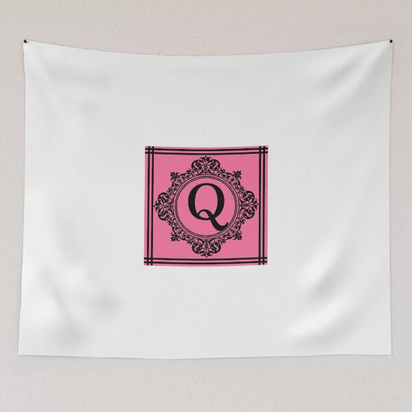 Artikelvorschau, Heißes Rosa und schwarzes Monogramm Q entworfen und verkauft von Greenbaby.